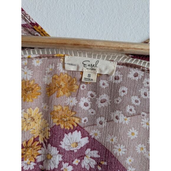 Easel Floral Boho Summer Hippie Flyaway Kimono Cardigan Size Small - Picture 6 of 8